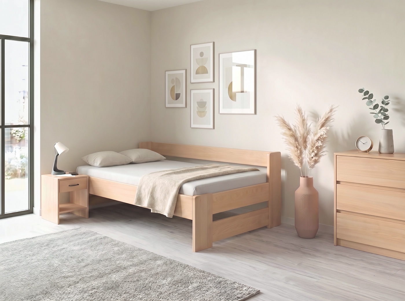 Test postele Miva s dlouhým bočním čelem