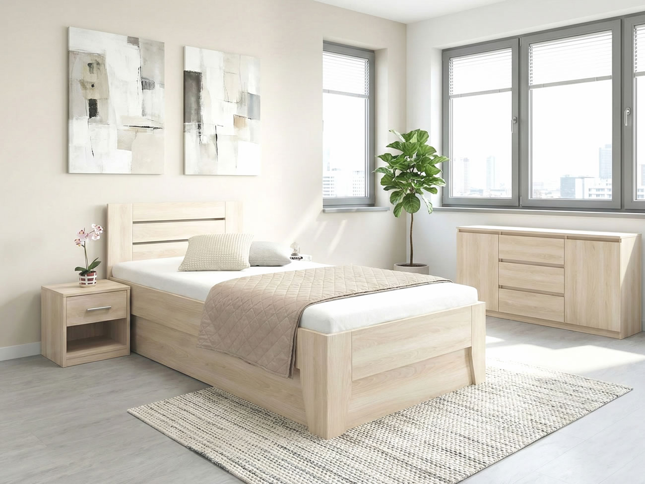 Moderní postel s úložným prostorem Canaria