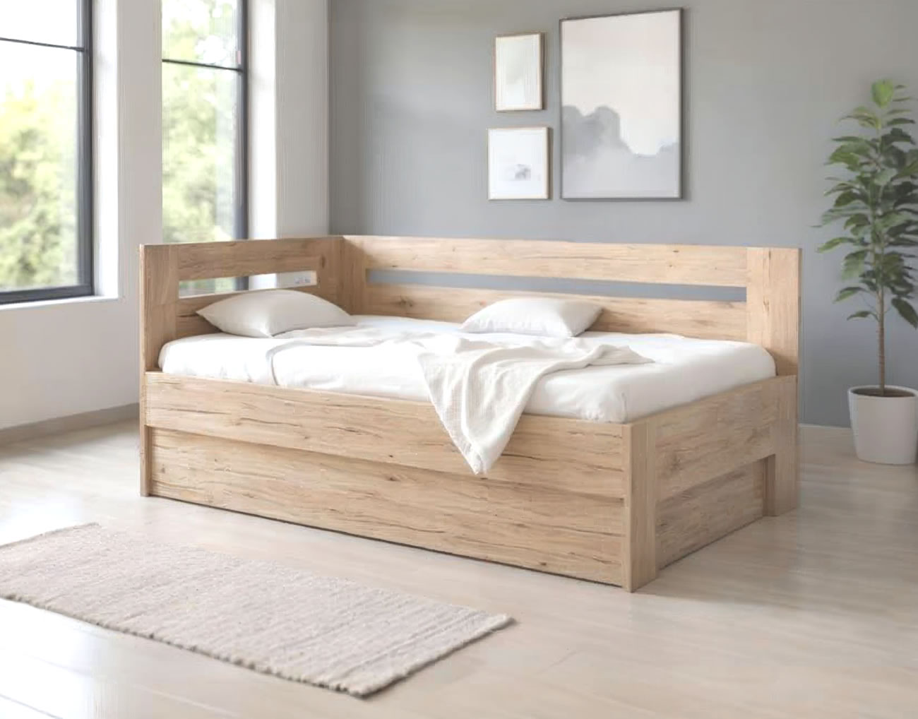 Rohová postel Erika s úložným prostorem - levé provedení