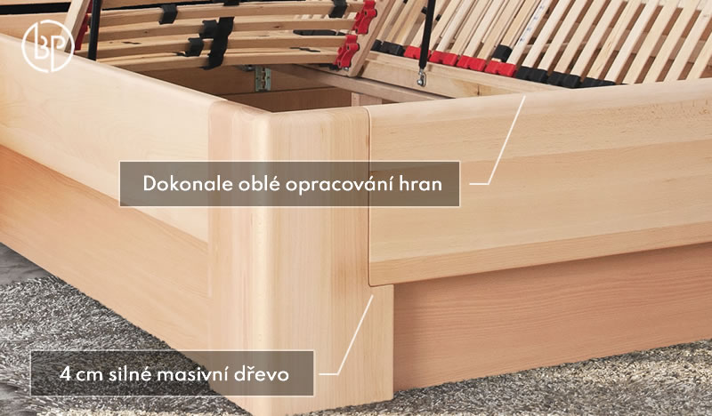 Detail opracování úložné postele Magnus