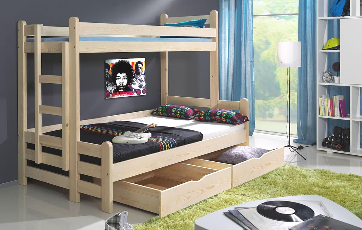 Patrová postel pro děti BENI, masiv borovice