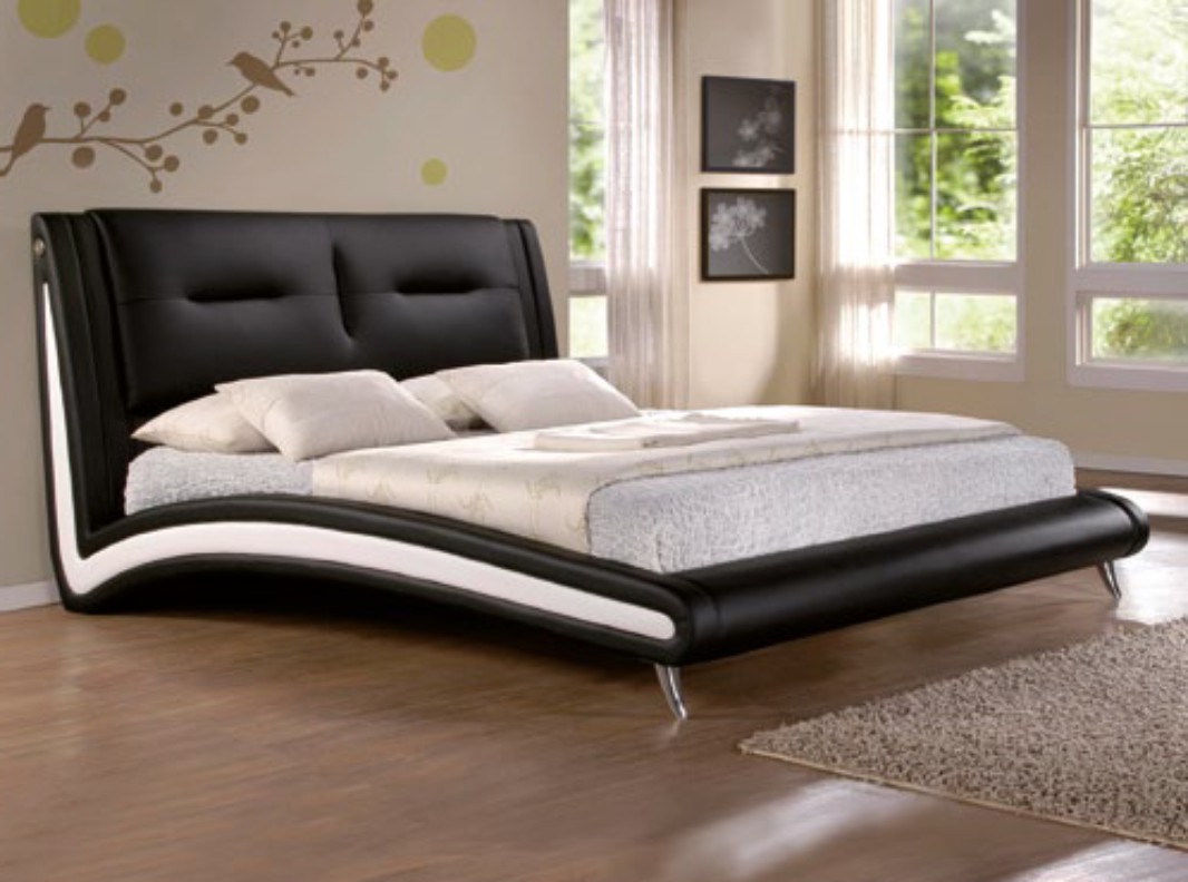 Moderní černá čalouněná postel CS4008