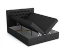 Americká postel boxspring CS34015, s matrací a úložným prostorem, černá ekokůže, 180x200 cm Americká postel boxspring CS34015, s matrací a úložným prostorem, černá ekokůže, 180x200 cm