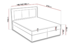 Rozměry americké postel boxspring CS34015 Rozměry americké postel boxspring CS34015