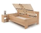 Zvýšená buková postel s roštem MIVA s bočním čelem, 120x200 Zvýšená buková postel s roštem MIVA s bočním čelem, 120x200