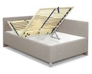 Rohová zvýšená čalouněná postel Ryana, s úložným prostorem, 90x200cm Rohová zvýšená čalouněná postel Ryana, s úložným prostorem, 90x200cm
