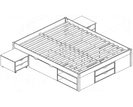 Manželská postel s úložným prostorem IA8803, IA8804 160x200, 180x200, masiv borovice Manželská postel s úložným prostorem IA8803, IA8804 160x200, 180x200, masiv borovice