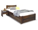Postel jednolůžko s úložným prostorem Hanka, 90x200cm, masiv borovice, moření ořech Postel jednolůžko s úložným prostorem Hanka, 90x200cm, masiv borovice, moření ořech