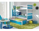 Poschoďová postel s úložným prostorem pro 3 děti MAX, masiv borovice Poschoďová postel s úložným prostorem pro 3 děti MAX, masiv borovice