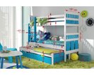 Poschoďová postel s úložným prostorem pro 3 děti MAX, masiv borovice Poschoďová postel s úložným prostorem pro 3 děti MAX, masiv borovice