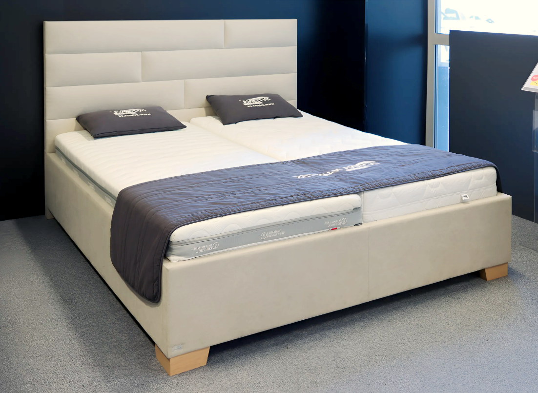 Luxusní úložná čalouněná postel SPECTRA - VÝPRODEJ Z EXPOZICE