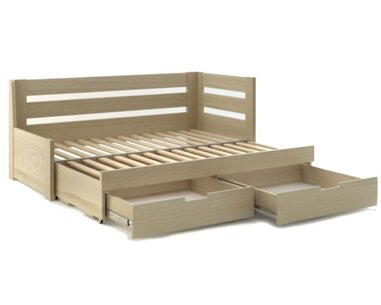 Rozkládací postel s úložným prostorem FLEXI A, pravá, lamino Rozkládací postel s úložným prostorem FLEXI A, pravá, lamino