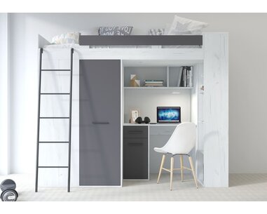 Vera - Levá, lamino craft bílý grafit pohled zepredu Vera - Levá, lamino craft bílý grafit pohled zepredu