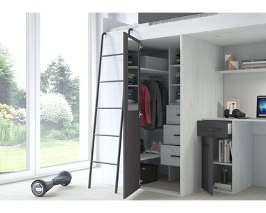 Vera - Levá, lamino craft bílý grafit pohled do skříně Vera - Levá, lamino craft bílý grafit pohled do skříně