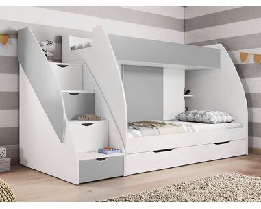 Patrová postel Montana, šedo-bílá - interiér Patrová postel Montana, šedo-bílá - interiér