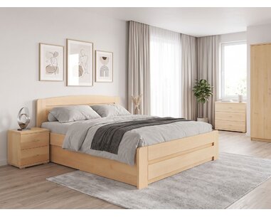Postel z masivu s úložným prostorem Justina, 120x200cm, masiv buk - pohled č. 2