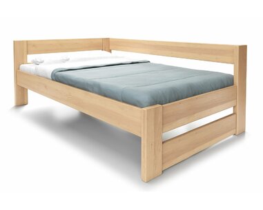 Rohová zvýšená postel jednolůžko ELA - LEVÁ, 140x200 cm, masiv buk Rohová zvýšená postel jednolůžko ELA - LEVÁ, 140x200 cm, masiv buk