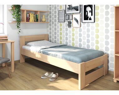 Design - jednolůžko z masivu Ela, masiv buk Design - jednolůžko z masivu Ela, masiv buk