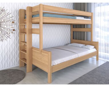 Poschoďová postel třílůžko JUNIOR, 140x200, LEVÁ, masiv buk Poschoďová postel třílůžko JUNIOR, 140x200, LEVÁ, masiv buk