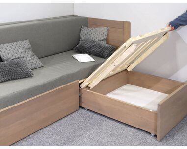 Přístup do úložného prostoru postel Sára s vysokými čely Přístup do úložného prostoru postel Sára s vysokými čely