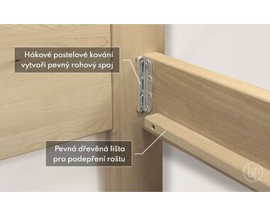 Spojení - jednolůžko z masivu Ela, masiv dub Spojení - jednolůžko z masivu Ela, masiv dub