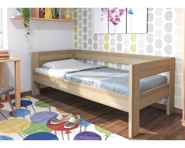 Postel jednolůžko Ela s čely, dub Postel jednolůžko Ela s čely, dub