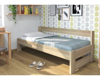 Postel jednolůžko z masivu Ela bočni čelo Postel jednolůžko z masivu Ela bočni čelo