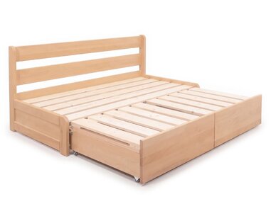 Rozkládací postel s úložným prostorem FLEXO - bez čel, masiv buk Rozkládací postel s úložným prostorem FLEXO - bez čel, masiv buk