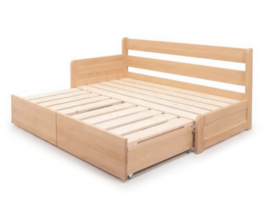 Rozkládací postel s úložným prostorem FLEXO - Levá, masiv buk Rozkládací postel s úložným prostorem FLEXO - Levá, masiv buk