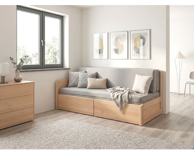 Rozkládací postel s úložným prostorem FLEXO - Levá, masiv buk Rozkládací postel s úložným prostorem FLEXO - Levá, masiv buk