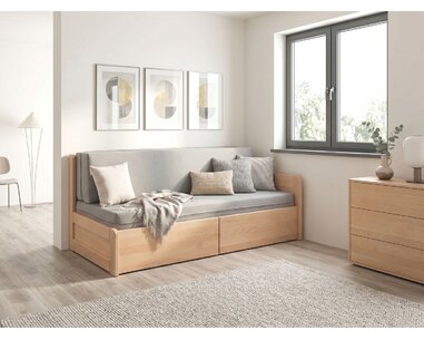 Rozkládací postel s úložným prostorem FLEXO - Pravá, masiv buk Rozkládací postel s úložným prostorem FLEXO - Pravá, masiv buk