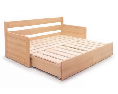 Rozkládací postel s úložným prostorem FLEXO - Pravá, masiv buk Rozkládací postel s úložným prostorem FLEXO - Pravá, masiv buk