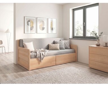Rozkládací postel s úložným prostorem FLEXO - Pravá, masiv buk Rozkládací postel s úložným prostorem FLEXO - Pravá, masiv buk