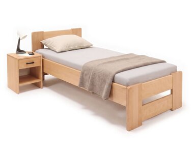 Zvýšená postel jednolůžko MIVA, 90x200, masiv buk - pohled č. 1