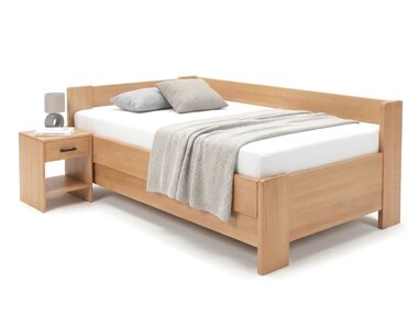 Rohová buková postel s roštem MIVA levá, 120x200 Rohová buková postel s roštem MIVA levá, 120x200