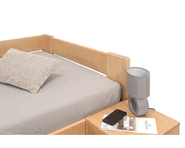 Zvýšená buková postel s roštem MIVA s čely, 90x200 Zvýšená buková postel s roštem MIVA s čely, 90x200