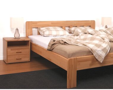 Noční stolek Dvouzásuvkový, masiv buk cink jádrový Noční stolek Dvouzásuvkový, masiv buk cink jádrový