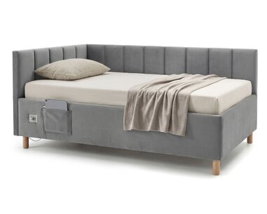 Multifunkční rohová postel DOCK s roštem a USB nabíječkou Multifunkční rohová postel DOCK s roštem a USB nabíječkou