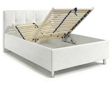 Čalouněná postel s úložným prostorem Crissy, 120x200, bílá Čalouněná postel s úložným prostorem Crissy, 120x200, bílá