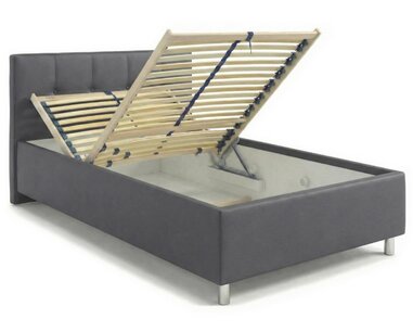 Čalouněná postel s úložným prostorem Crissy, 120x200, tmavě šedá Čalouněná postel s úložným prostorem Crissy, 120x200, tmavě šedá