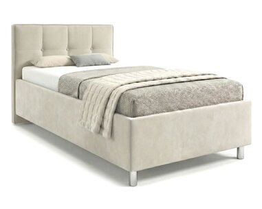 Čalouněná postel s úložným prostorem Crissy, 90x200, bílá Čalouněná postel s úložným prostorem Crissy, 90x200, bílá