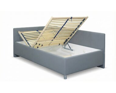 Zvýšená čalouněná postel s úložným prostorem Ryana, 90x200, šedá Zvýšená čalouněná postel s úložným prostorem Ryana, 90x200, šedá