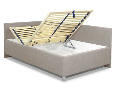 Rohová zvýšená čalouněná postel Ryana, s úložným prostorem, 140x200cm Rohová zvýšená čalouněná postel Ryana, s úložným prostorem, 140x200cm