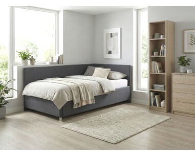 Zvýšená čaluná postel s úložným prostorem Ryana, 120x200 Zvýšená čaluná postel s úložným prostorem Ryana, 120x200