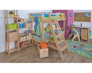 Žebřík policový nízký D108, masiv buk Žebřík policový nízký D108, masiv buk