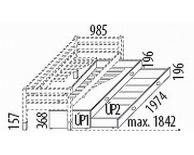Výsuvná přistýlka s úložným prostorem D103, masiv buk Výsuvná přistýlka s úložným prostorem D103, masiv buk