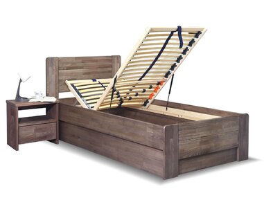 Postel s úložným prostorem ARION 2, 90x200, masiv buk Postel s úložným prostorem ARION 2, 90x200, masiv buk