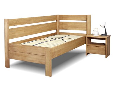 Zvýšená postel z masivu Academia, 80x200, 90x200, masiv buk, Levá Zvýšená postel z masivu Academia, 80x200, 90x200, masiv buk, Levá