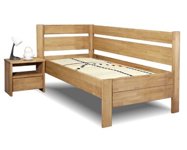 Zvýšená postel z masivu Academia, 80x200, 90x200, masiv buk, Pravá Zvýšená postel z masivu Academia, 80x200, 90x200, masiv buk, Pravá