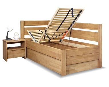 Zvýšená postel s úložným prostorem Academia, 80x200, 90x200, masiv buk, Pravá Zvýšená postel s úložným prostorem Academia, 80x200, 90x200, masiv buk, Pravá